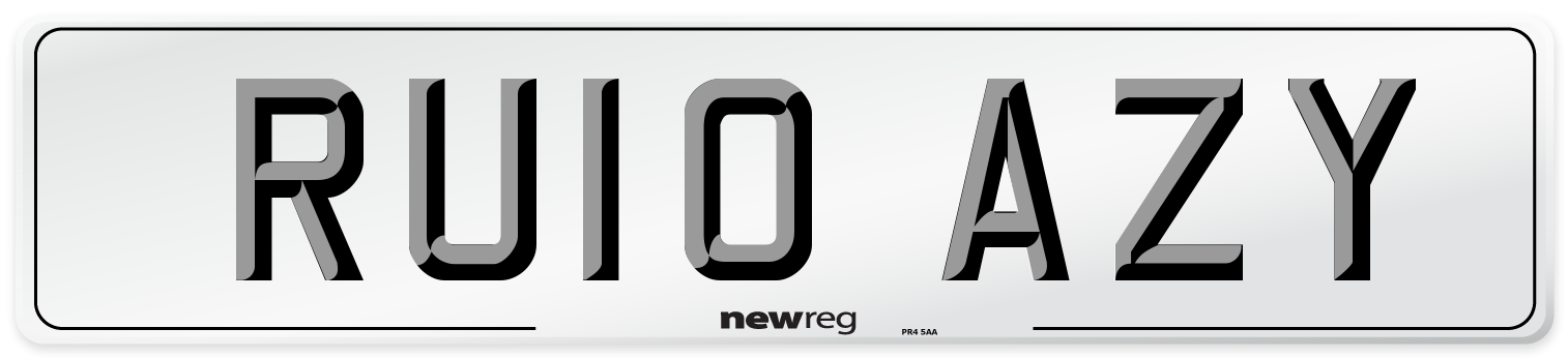 RU10 AZY Number Plate from New Reg